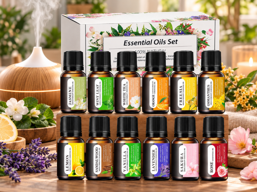 Essential Oils Variety Set for Diffusers & Aromatherapy 12-Pack Only $5.xx on Amazon (Reg $17)