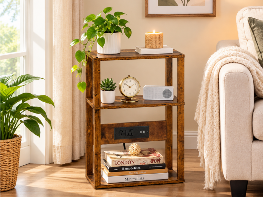 3-Tier Narrow Nightstand w/ Charging Station Only $16.xx on Amazon (Reg $33)