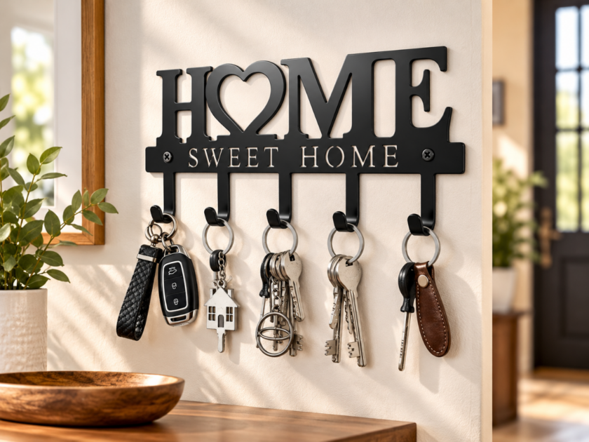 9.8″ Sweet Home Metal Key Holder Hooks Organizer Only $3.xx on Amazon (Reg $10)