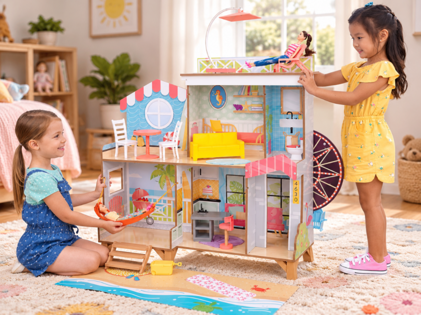 KidKraft Ferris Wheel Fun Beach House Wooden Dollhouse Only $47.xx on Amazon (Reg $100)