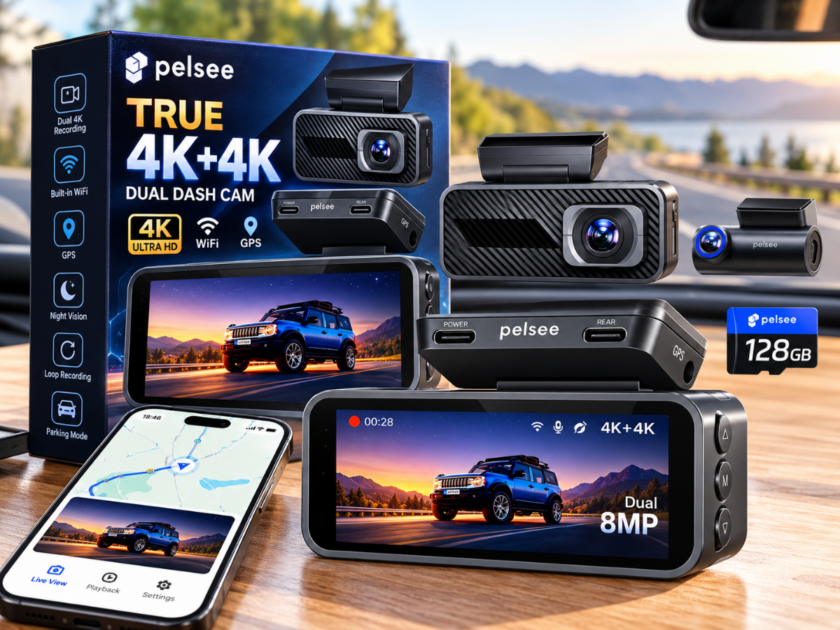 Pelsee S1 Pro Dual Native 4K Front & Rear Dash Cam Only $74.xx on Amazon (Reg $150)