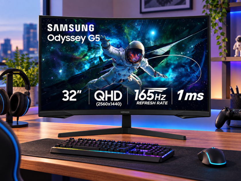 Samsung Odyssey G55C 32″ 2560×1440 165Hz Curved Gaming Monitor Only $189.xx on Amazon (Reg $330)