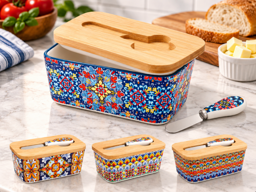 6.5″ Vancasso Ceramic Butter Dish w/ Bamboo Lid Only $13.xx on Amazon (Reg $27)