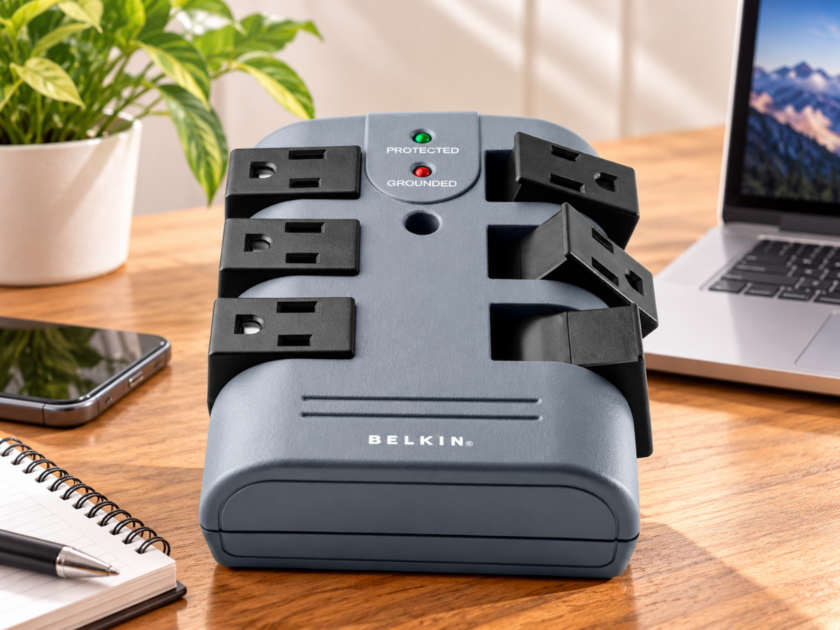 Belkin Power Strip Surge Protector w/ 6 Rotating AC Outlets Only $18.xx on Amazon