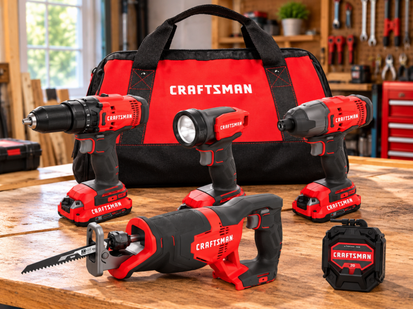 CRAFTSMAN V20 20-volt Max 4-Tool Power Tool Combo Kit Only $129 at Lowe’s (Reg. $239)