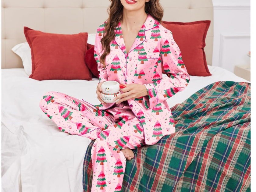 Ekouaer Women’s Classic Button Down Long Satin Silk Pajama Set From $11.xx on Amazon (Reg $33)