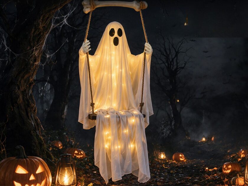 4.8FT Halloween Hanging Swing Ghost Only $27.xx on Amazon (Reg. $56)