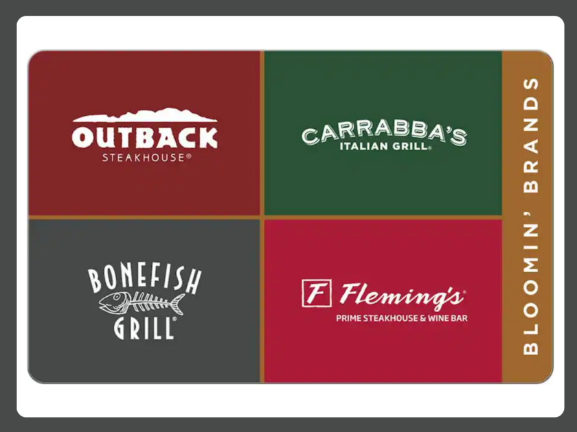 Get a $50 Bloomin’ Brands Digital Gift Card For Only $45 – Can Be Used at Four Different Restaurants!