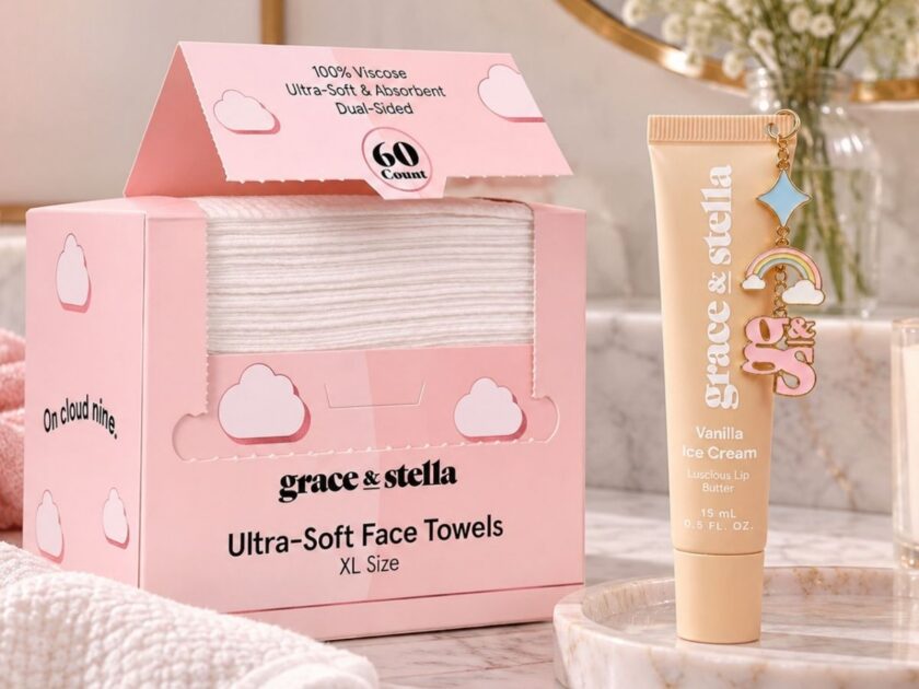 Grace & Stella Disposable Face Towels, 60 Count Only $8.xx on Amazon (Reg. $10) – FREE Vanilla Ice Cream Lip Gloss Included!