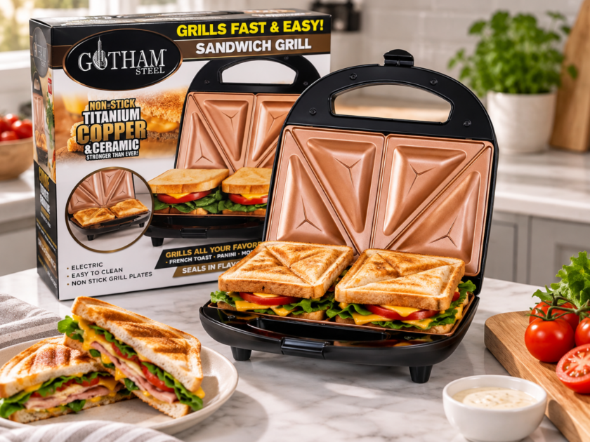 Gotham Steel Nonstick Panini Press Sandwich Maker Only $19 at Walmart (Reg $65)