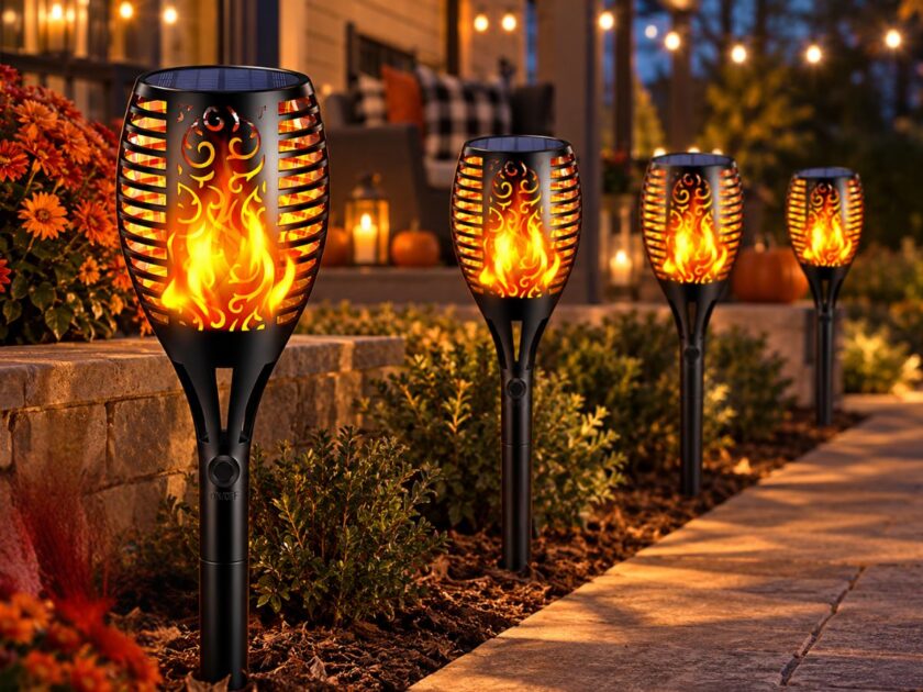 Flickering LED Solar Torch Lights, 4 Pack Only $24.xx on Amazon (Reg. $50)