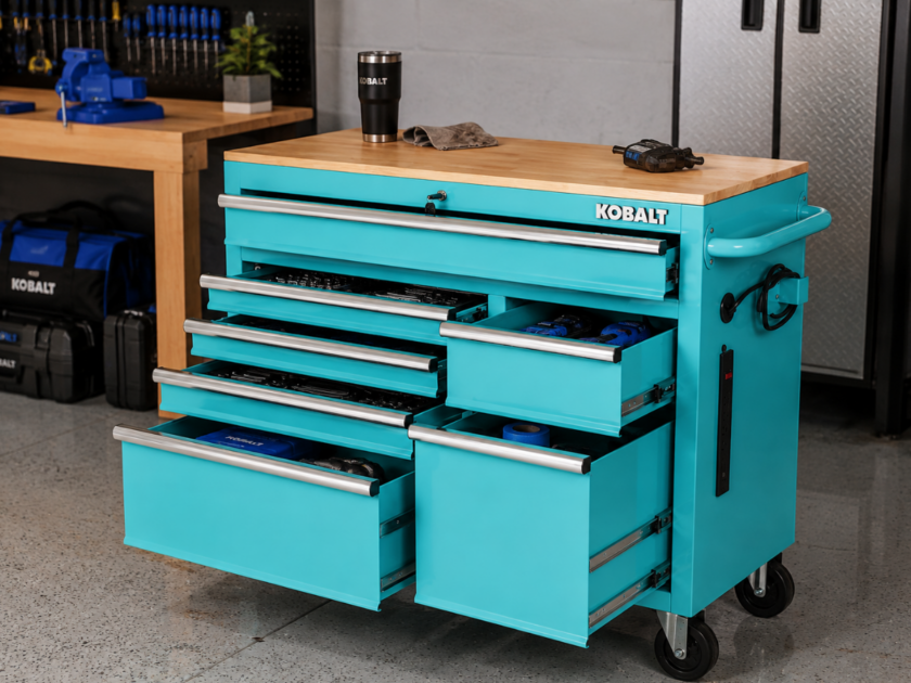 Kobalt Rolling Wood Work Bench Tool Box Only $298 at Lowes (Reg $398)