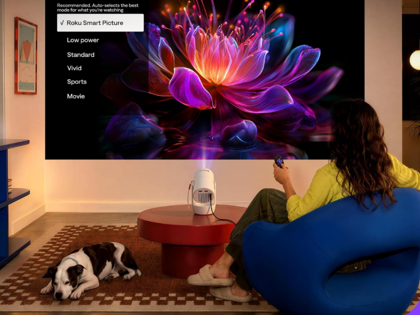 Aurzen Roku TV E1R Smart Portable Mini Projector Only $59.xx on Amazon (Reg $140)