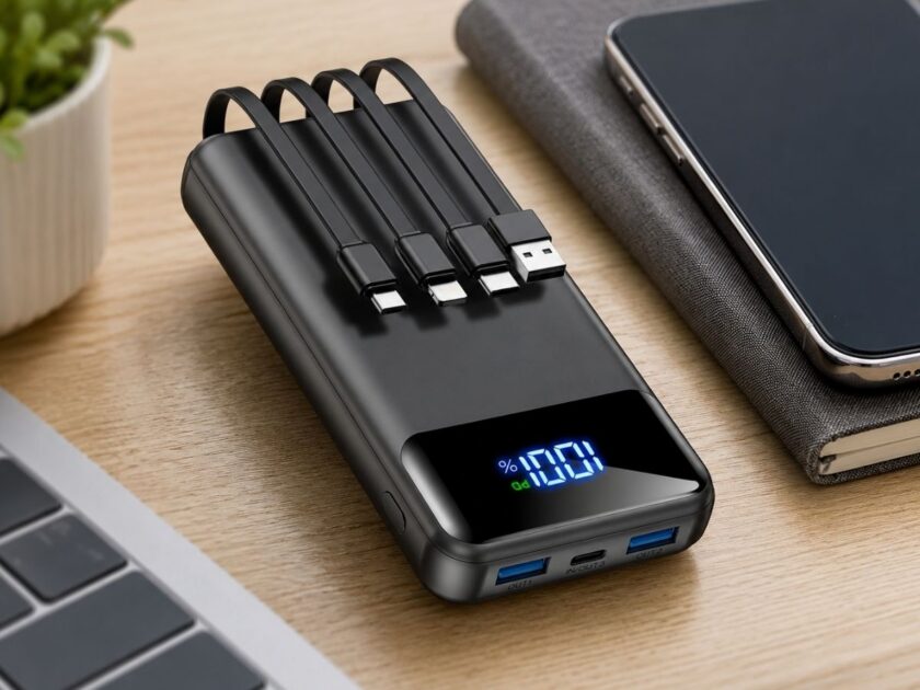 Portable Power Bank with 4 Built-in Cables Only $30.xx for Prime Members (Reg. $52)