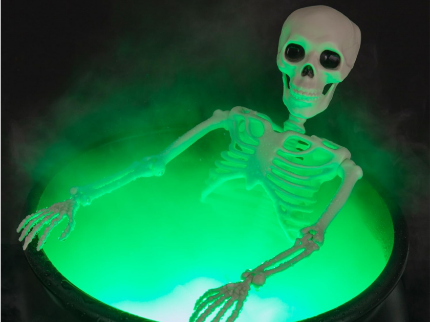 Witches Cauldron with Skeleton & Fog Maker Just $31.xx on Amazon (Reg. $50)