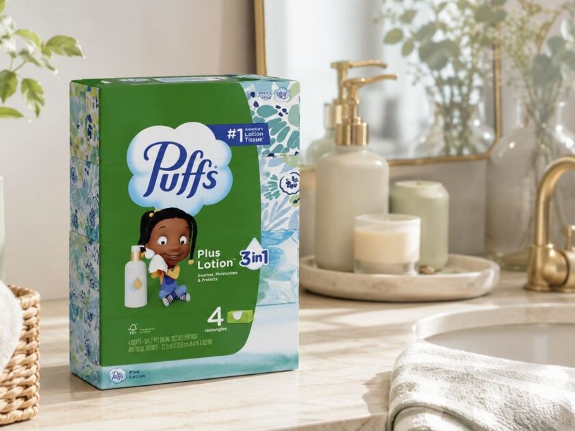 Puffs Lotion Infused Facial Tissues – 4 Family Boxes Only $6.xx on Amazon (Reg. $11)