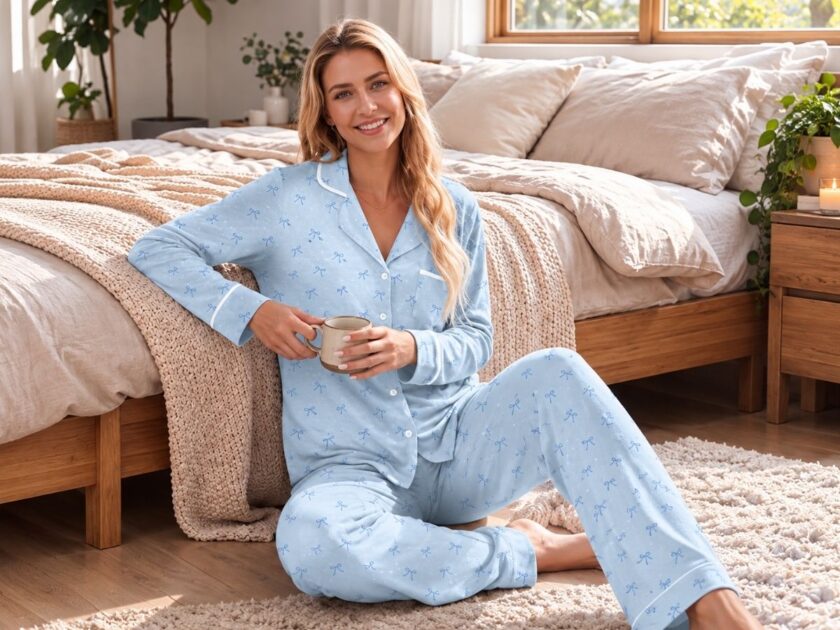 Womens Long Sleeve Button Down Pajama Sets Only $12.xx on Amazon (Reg. $40)