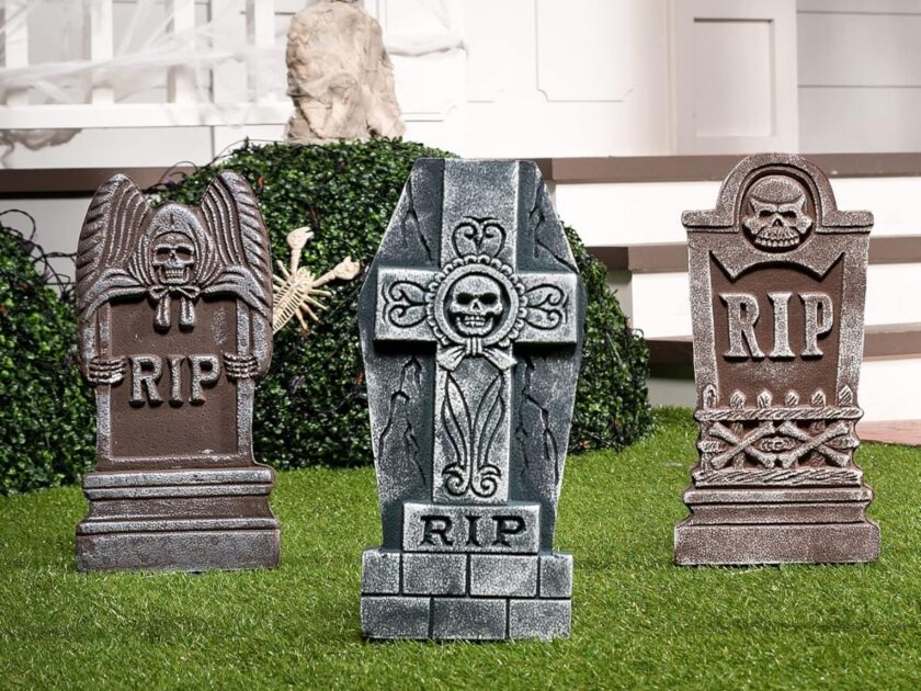 Halloween Graveyard Tombstones, 5 Pack Only $17.xx on Amazon (Reg. $30)