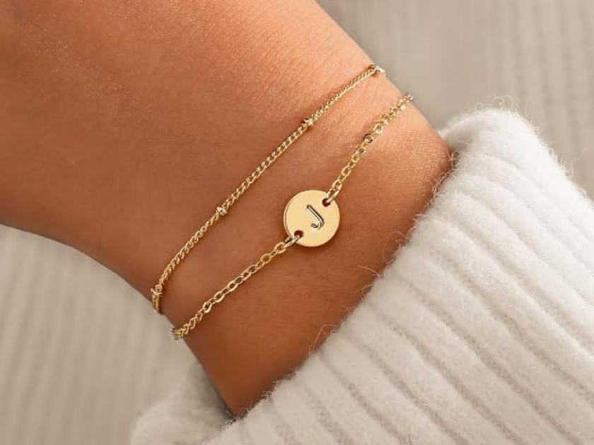 Dainty 18K Gold Plated Initial Bracelet Only $3.xx on Amazon (Reg $17)