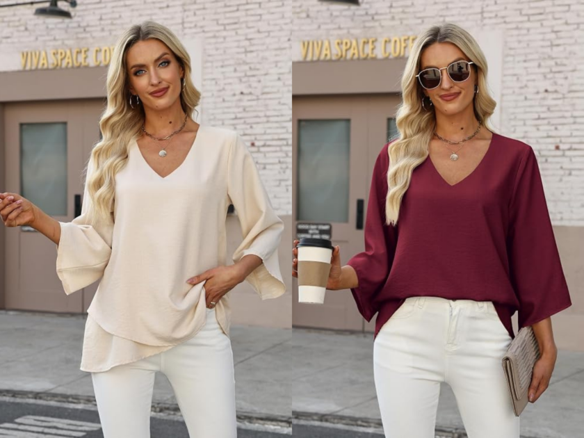 Womens Irregular Hem Loose Casual Top Only $7.xx on Amazon (Reg $19)
