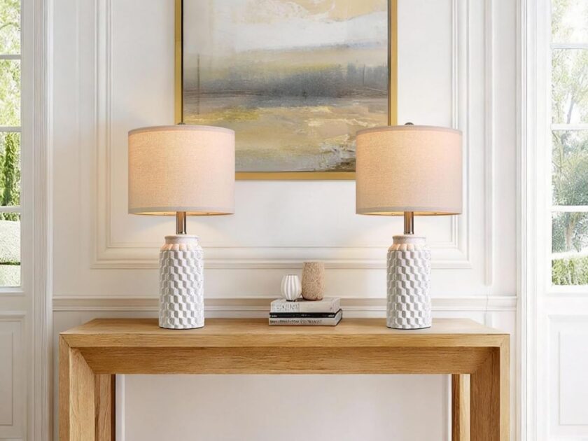 Ceramic Table Lamps with Linen Drum Shades Only $32.xx on Amazon (Reg. $60)