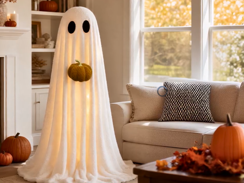 Indoor Light-Up Sherpa Ghost with Pumpkin $24.xx on Amazon (Reg $37)