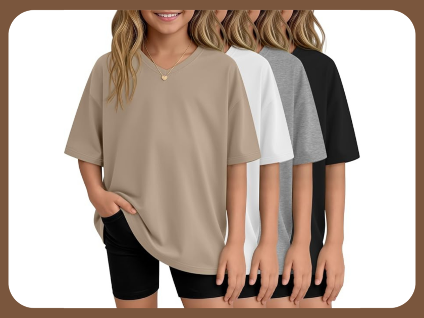 4-Pack Girls Oversized Shirts Only $9.xx on Amazon (Reg $25)