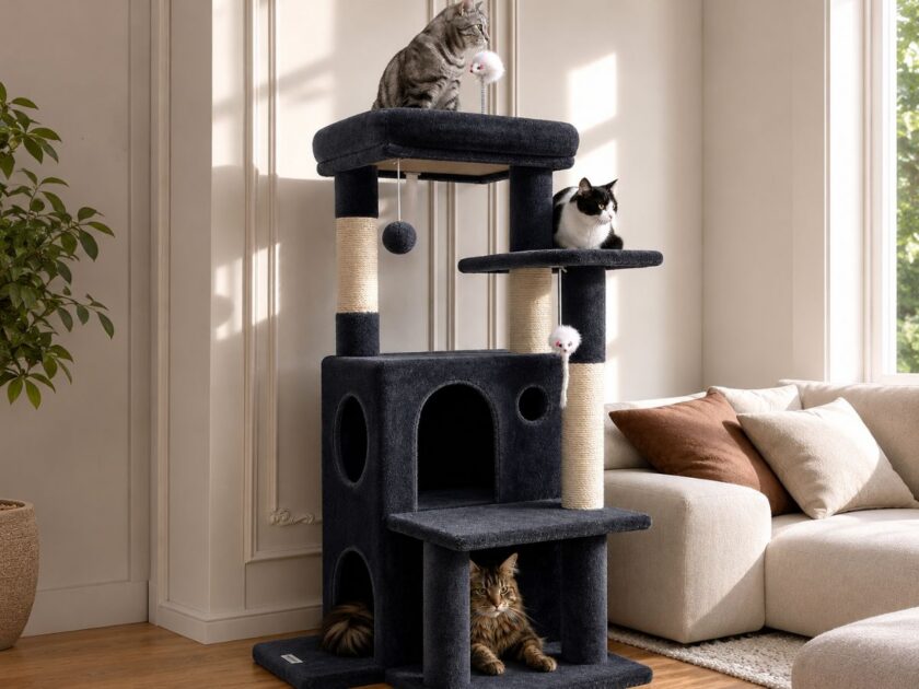 50-Inch Cat Tree Tower with Steps and Scratching Posts Only $66.xx on Amazon (Reg. $100)