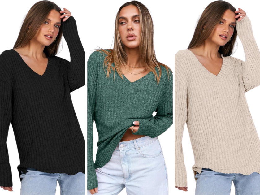 Women’s V Neck Long Sleeved Shirts Starting at Just $5.xx on Amazon (Reg. $25)
