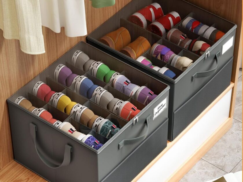 Two Large Shoe Organizers with Adjustable Dividers Only $35.xx on Amazon (Reg. $60)