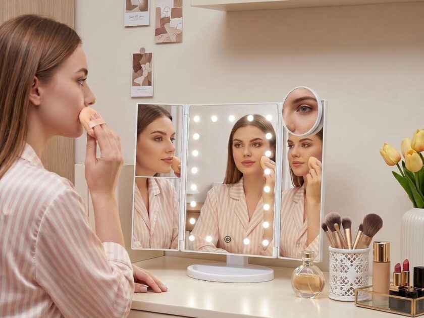 Tri-Fold Vanity Mirror with Lights Only $23.xx on Amazon (Reg. $38)