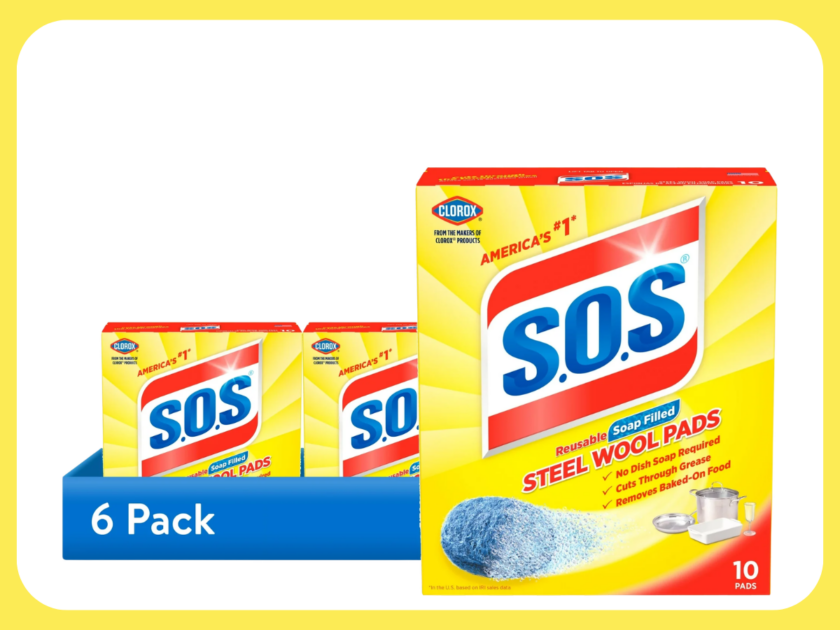 S.O.S Steel Wool Dish Scrubber Pads 60ct Only $7 at Walmart (Reg $18)