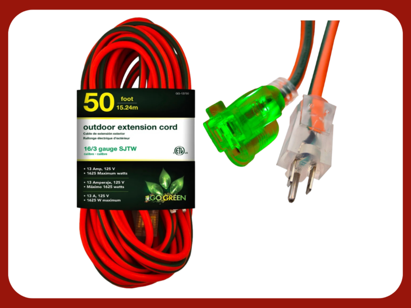 50-Foot GoGreen Heavy Duty Extension Cord w/ Lighted Ends Just $3.xx at Walmart!