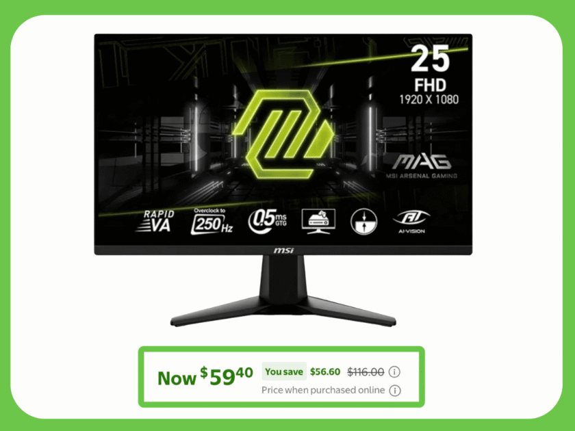 GO! 25-Inch Gaming Monitor JUST $59.40 at Walmart (Reg. $116)