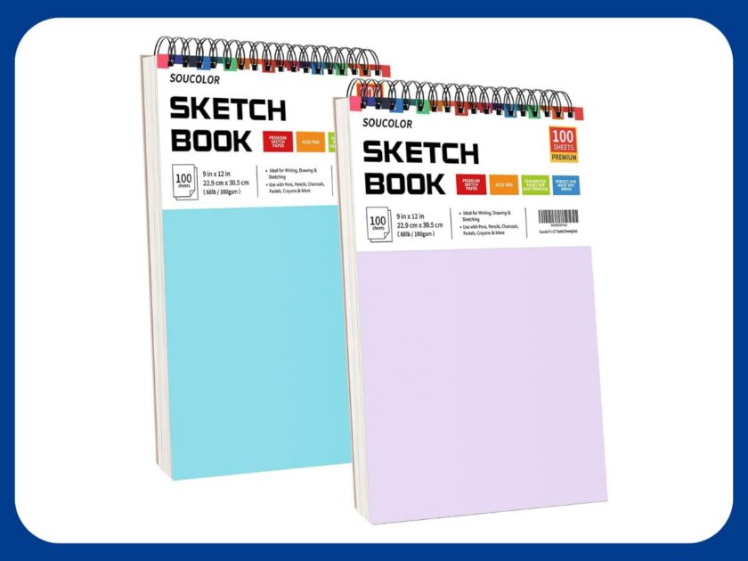 Soucolor 9×12 Sketch Book, 2 Pack Only $17.xx on Amazon (Reg. $30) – 100 Acid-Free Sheets per Book!