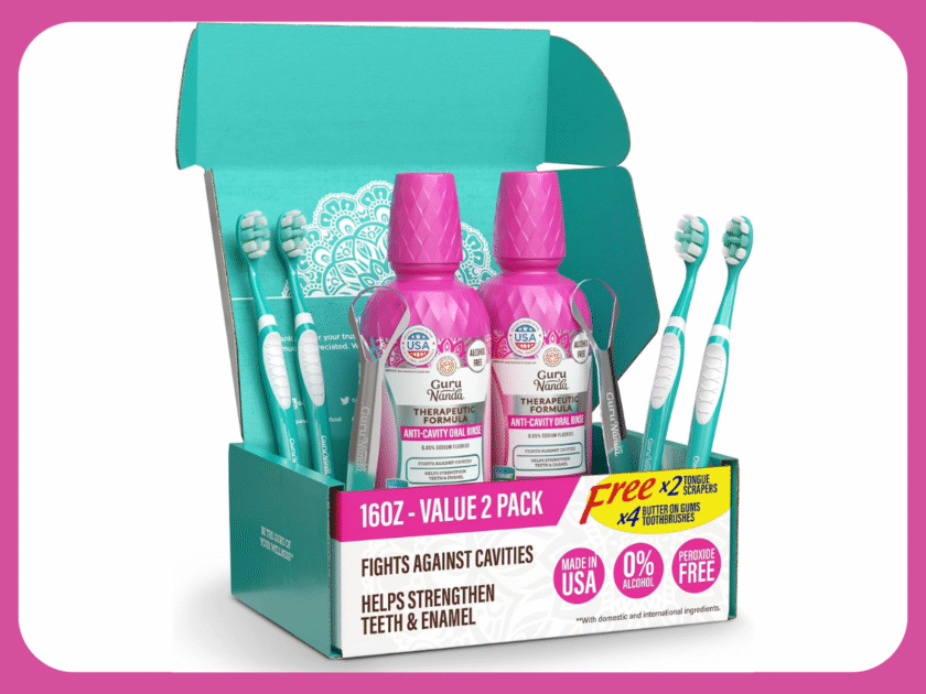 GuruNanda Mouthwash, Toothbrush & Tongue Scraper Set Only $9.xx on Amazon