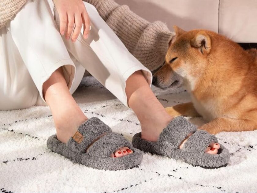 Womens Fuzzy Open-Toe Slippers Only $18.xx on Amazon (Reg. $35)