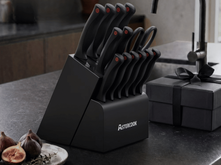 Astercook 14 Piece Kitchen Knife Set with Built-In Sharpener Only $35.xx at Walmart (Reg. $200)