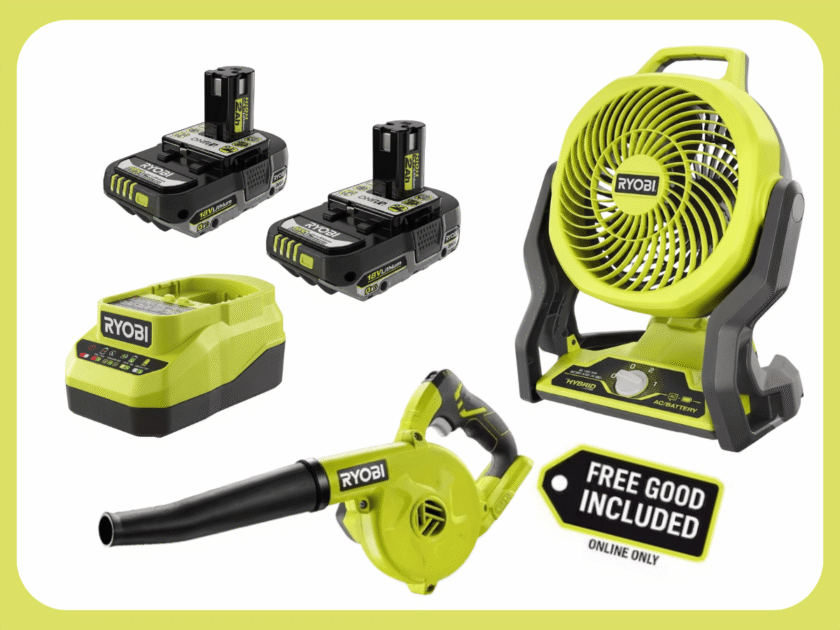 RYOBI ONE+ 18V Cordless Hybrid Fan Kit Just $129 at Home Depot (Reg. $338) + FREE Compact Blower