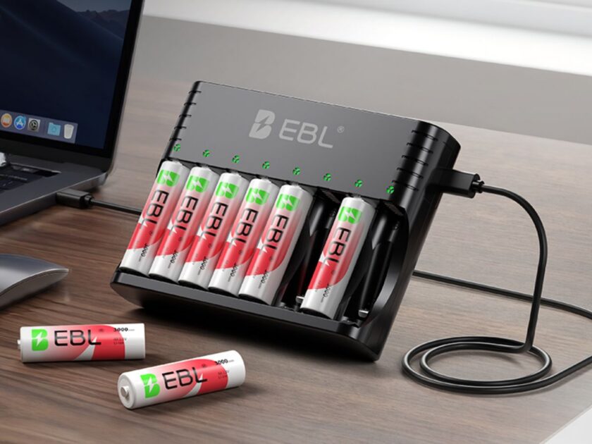 Rechargeable AA Lithium Batteries with Charger, 8 Pack Only $18.xx on Amazon (Reg. $30)