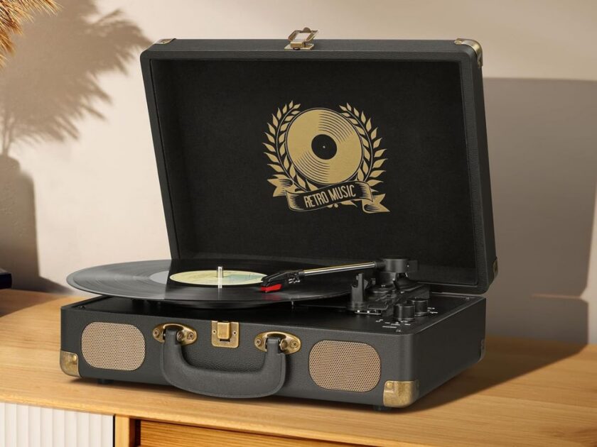 Bluetooth 3-Speed Suitcase Vinyl Record Player Only $39.xx (Reg. $70)
