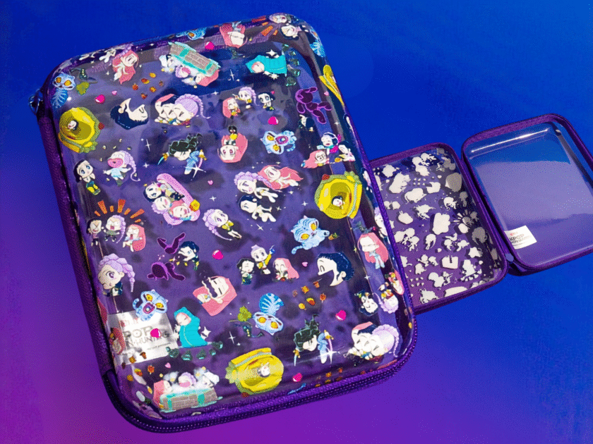 Netflix KPop Demon Hunters Chibi-Style Clear PVC Pencil Case $6.xx at Walmart!