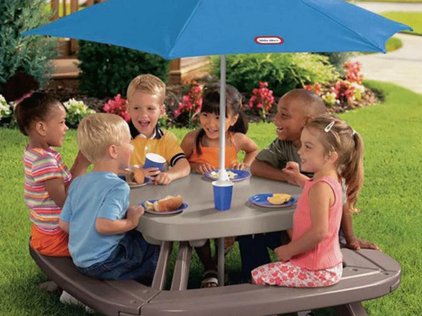 Little Tikes Outdoor Fold ‘N Store Kids Picnic Table Toy W/ Market Umbrella Only $149 at Walmart (Reg $190)