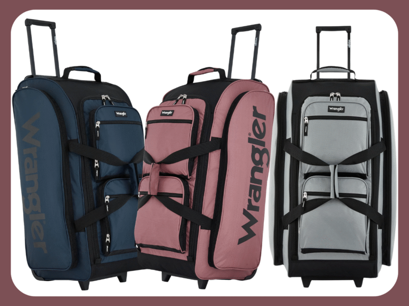 Wrangler 30-inch Large Checked Multi-Pocket Upright Rolling Duffel Bag Only $44 at Walmart (Reg $110)