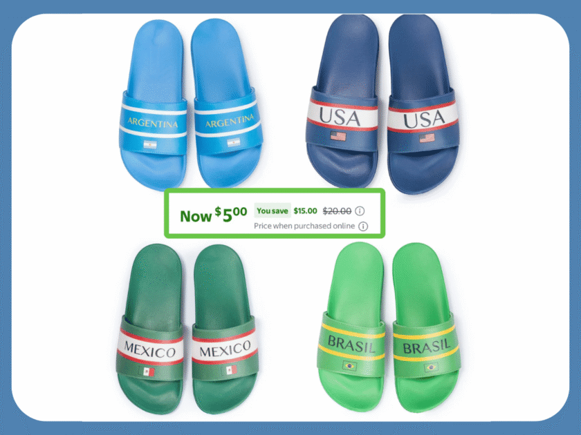 Go! Men’s Soccer Fan Slides Only $5 at Walmart (Reg. $20)