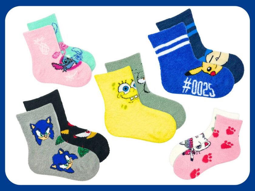 Fuzzy Character Socks for Kids Only $2.50 at Walmart (Reg $5) – SpongeBob, Sonic, Pokemon and More!