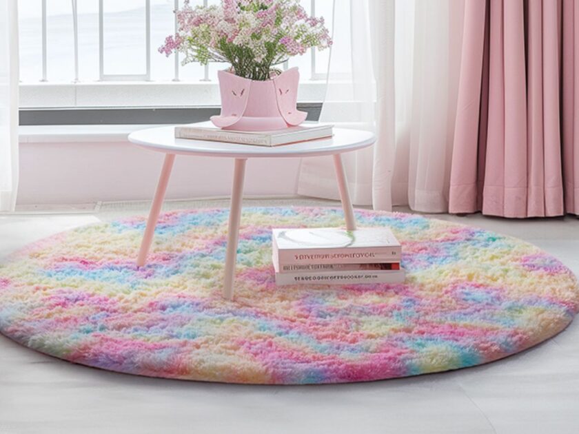 Ophanie 4ft Rainbow Circle Area Rug