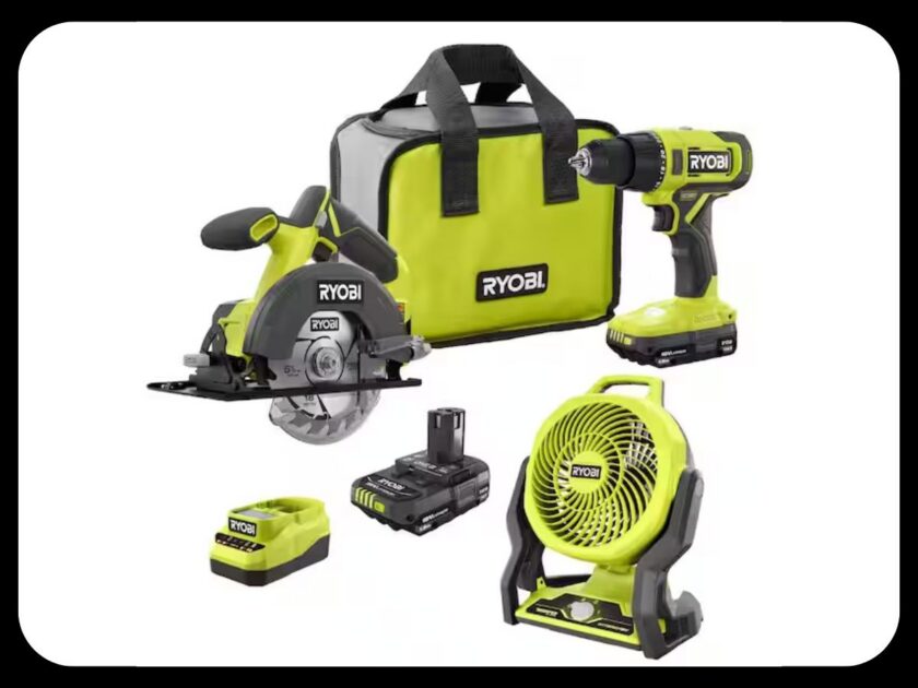 Ryobi ONE+ 18V 2-Tool Combo Kit w/ Drill, Circular Saw & Fan
