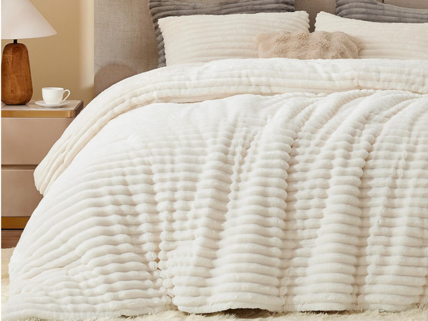 Fluffy Queen Comforter Set as low as $23.xx on Amazon (Reg. $60)!