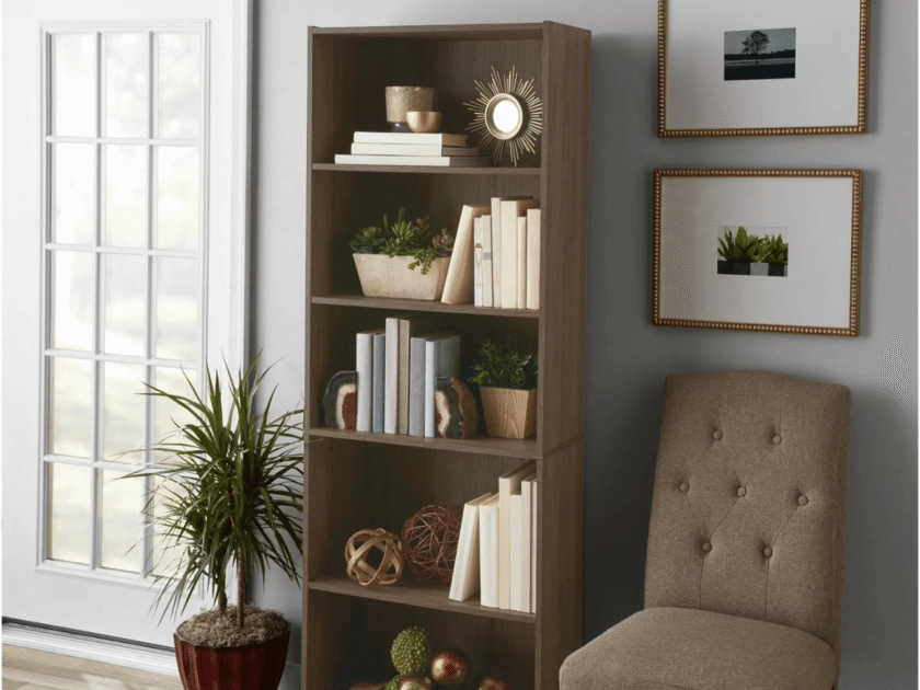 Mainstays Traditional 5-Shelf Bookcase Just $37 at Walmart